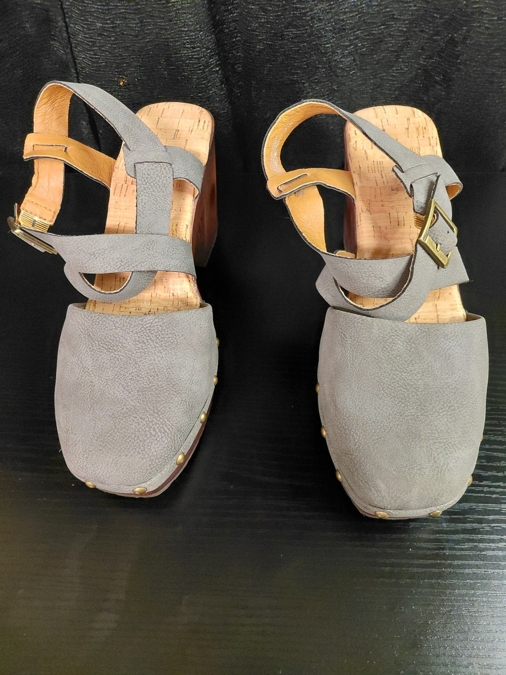 Korks Wendy Heel Sandal Light Gray Size 9M